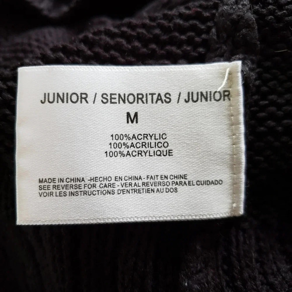 L.E.I. Sweater Dress Black Pull Over Round Medium - Picture 2 of 8